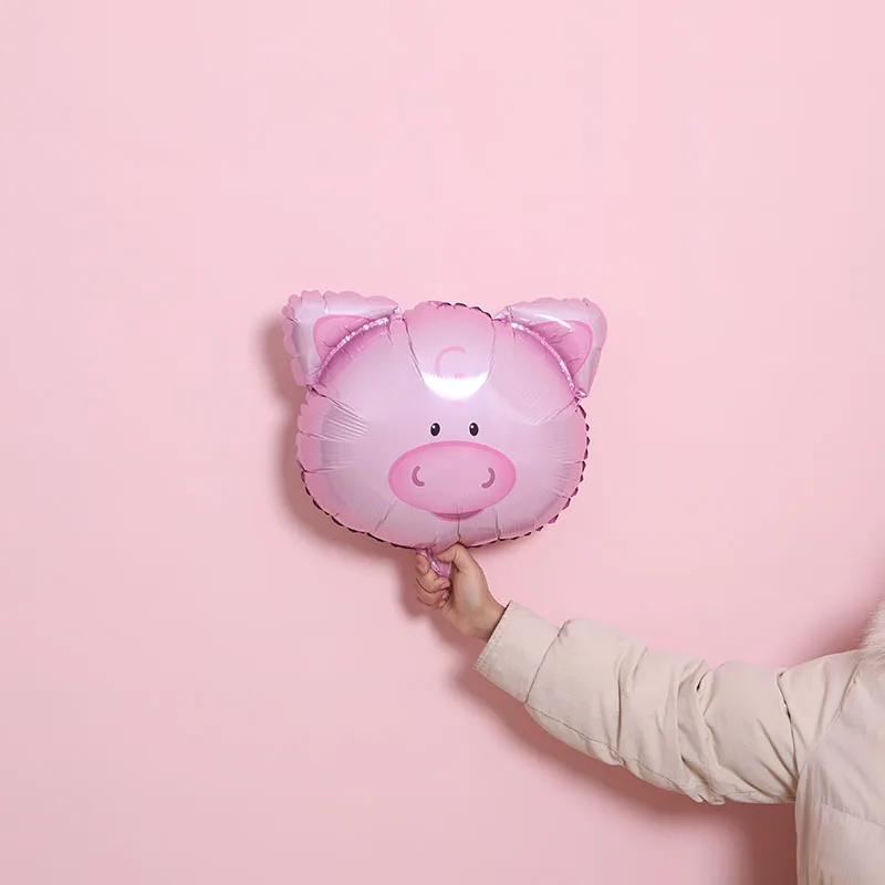 Mini Pig Head STARLZMU 6 шт. 16 дюймов воздушные шарики в виде животных с днем рождения океан рыба Фольга шар День Рождения украшения Дети 1-й День рождения globos - Цвет: Mini Pig Head