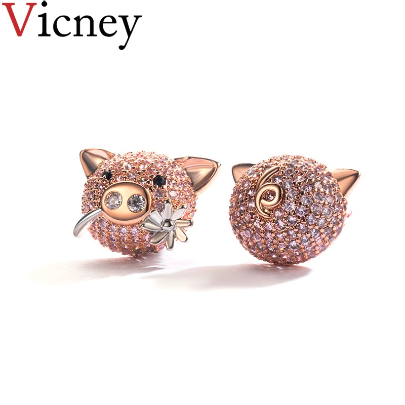 Vicney 2019 новые модные милые маленькие серьги с изображением свинок