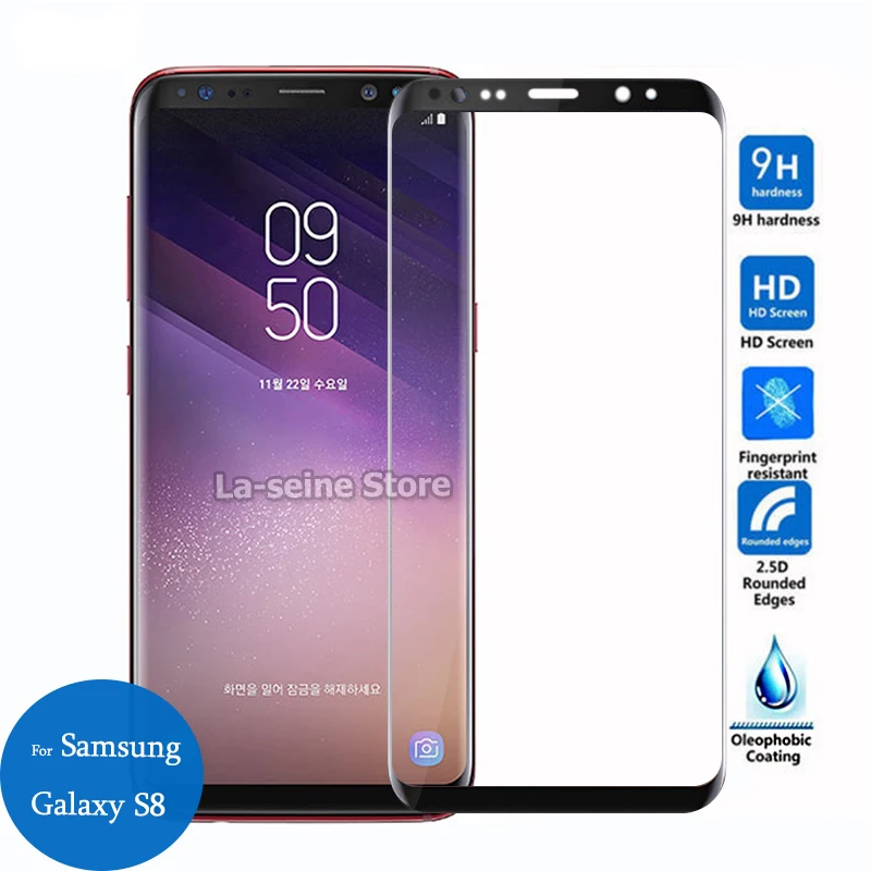 Для samsung Galaxy S8 полное покрытие экрана протектор 9H защитная пленка из закаленного