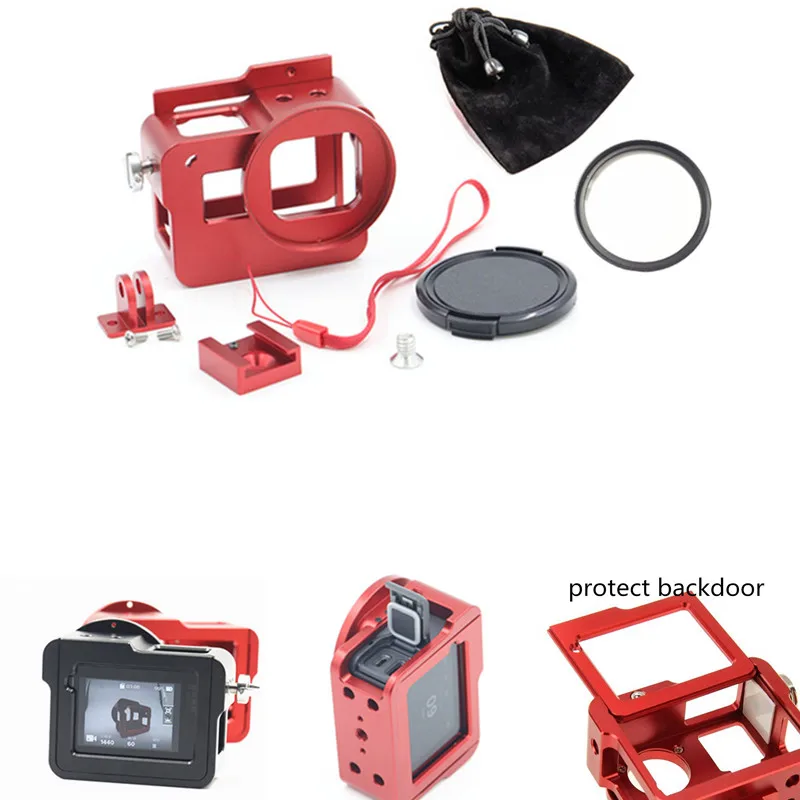 Алюминиевая защитная рамка крепление + 52 мм УФ фильтр Защитный Объектив с крышкой