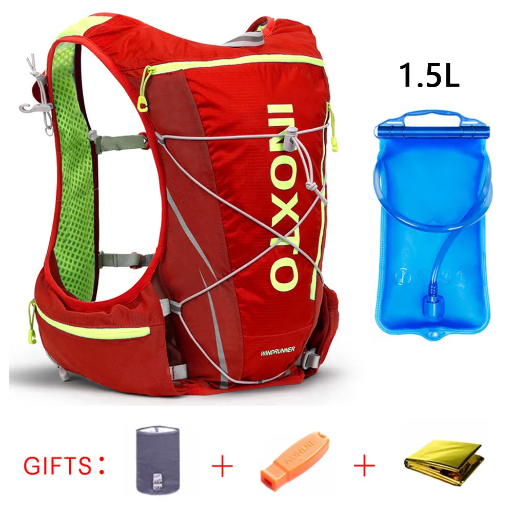 red-1.5L 10L рюкзак для бега, гидратационный жилет для мужчин и женщин, велосипедные уличные спортивные сумки, походный рюкзак для бега, марафона, бега, велоспорта, пешего туризма - Цвет: red-1.5L