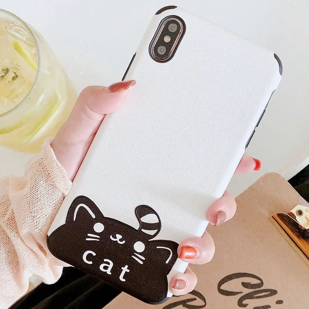 KISSCASE Cat Silicone Embossed Case For iPhone 8 7 X XS XR MAX 6 6S Chic Cute Back Cover 6s Plus CASE |