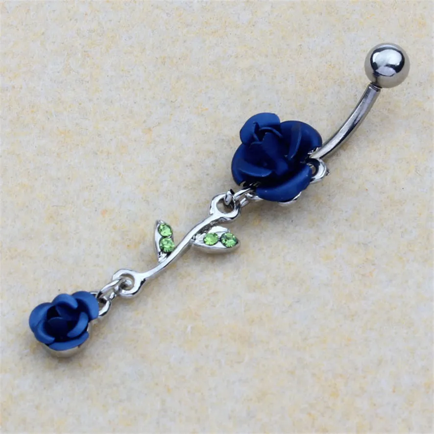 Популярный бренд 2017 пирсинг Ювелирное кольцо для пупка живота Двойные листья