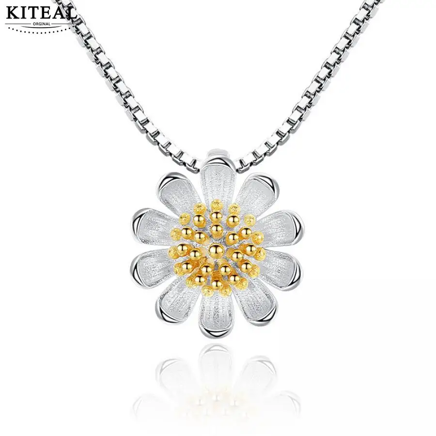 KITEAL High Quality pendant for female chrysanthemum sunflower fine small flowers collares charm | Украшения и аксессуары