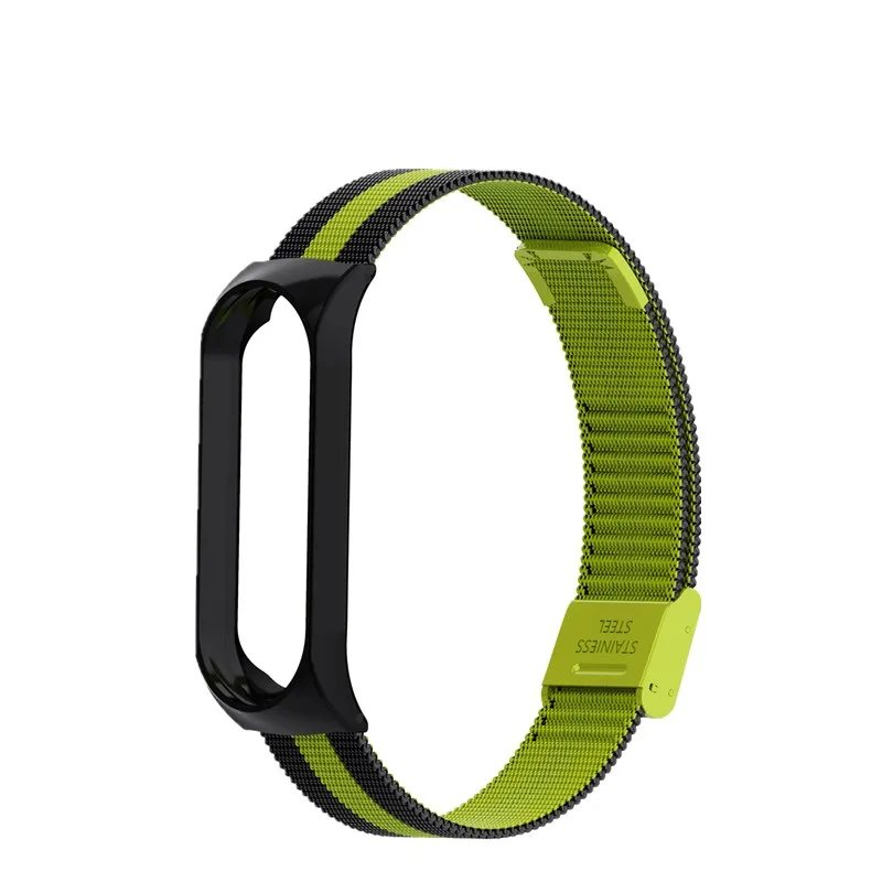 Mi band 4 металлический ремешок для Xiaomi mi Band 4 браслет Безвинтовой Xiaomi mi Band 4 браслет Correa Xio mi Band 4 браслет на запястье из стали - Цвет: BLACK GREEN