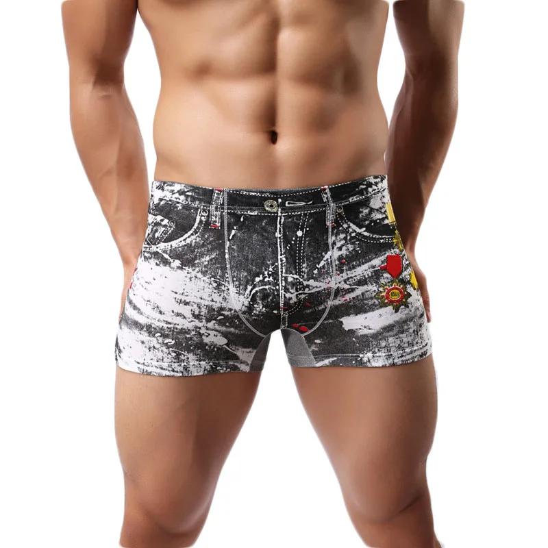 Мужские трусы боксеры модные ковбойские с 3D принтом сексуальные u образные