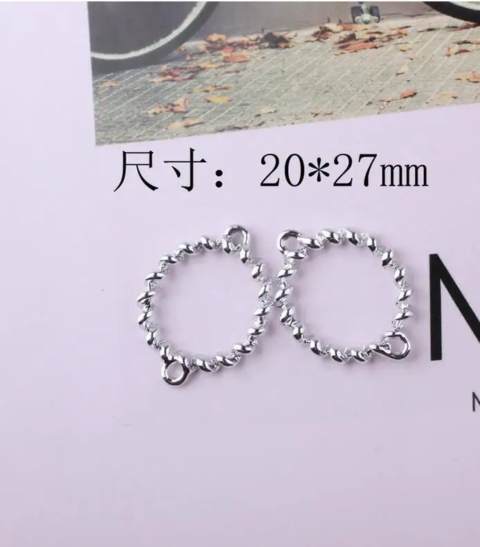 10 шт. популярная яркая Золотая Яркая Серебряная подвеска из сплава двойная