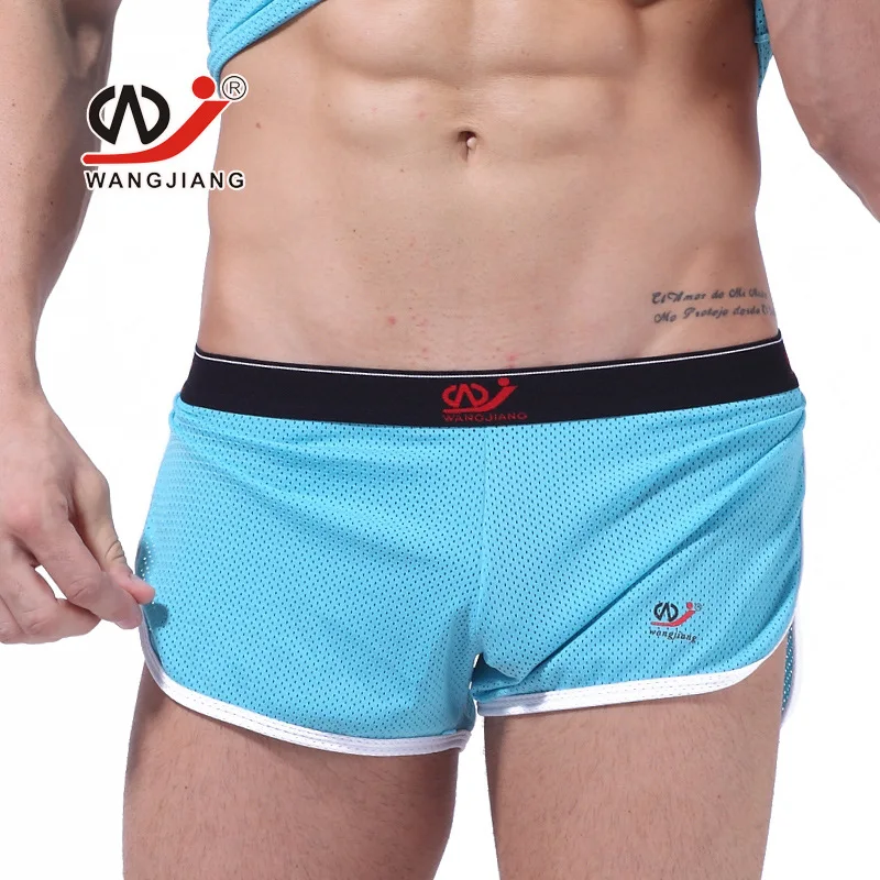 WJ мужские быстросохнущие сетчатые Шорты домашние шорты для сна 6 цветов Размер s M