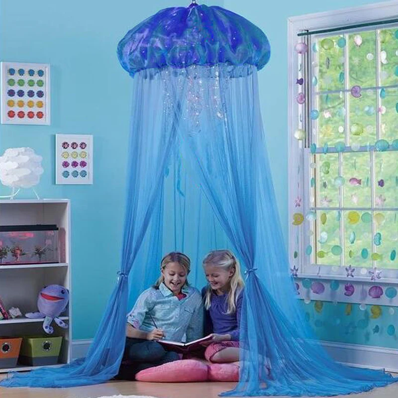 Медузы Принцесса Кровать Навес Москитная сетка купол с для девочек Детская