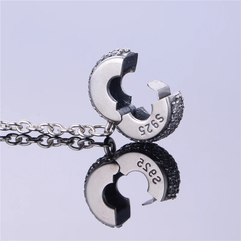 925 серебро безопасносные браслеты с подвесками украшением в виде кристаллов