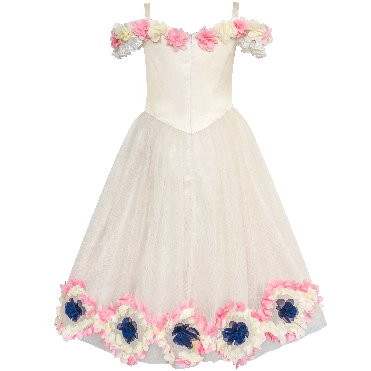Flower Girls Dress Pink Cold Shoulder Bridesmaid Wedding 2020 Summer Princess Party Dresses Girl Clothes Pageant Sundress | Детская
