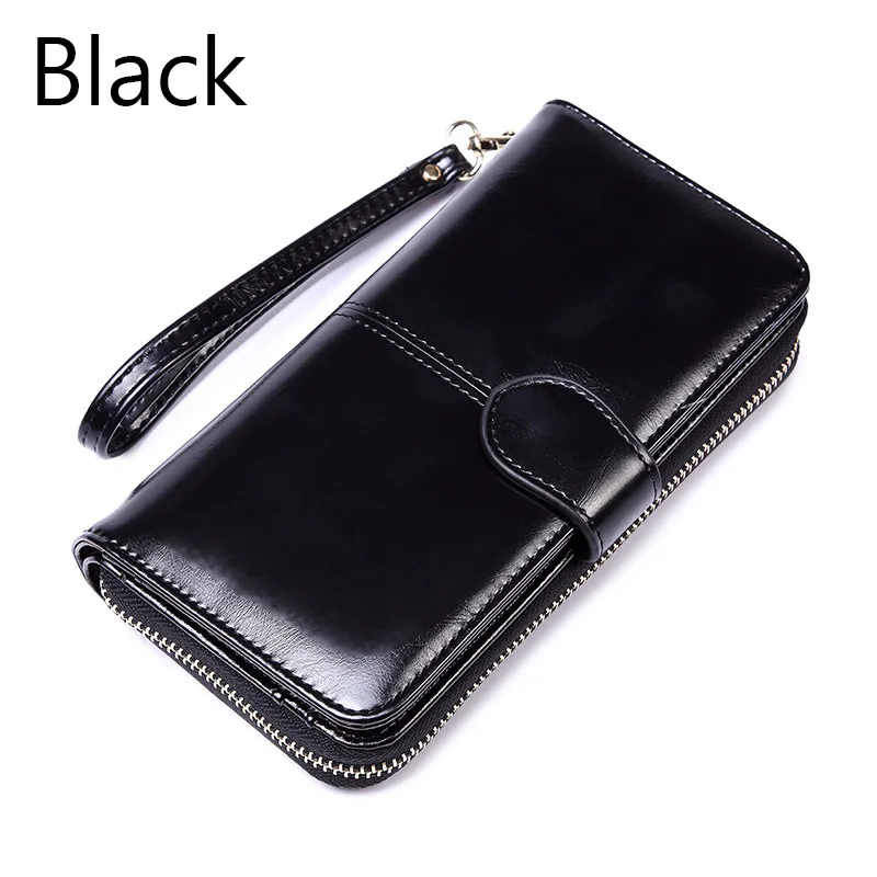 Black ZMQN Femlae кошелек для женщин Винтажный Длинный кошелек из искусственной кожи сумка с зажимом для денег дизайнерские кошельки Carteira Feminina Новинка C402 - Цвет: Black