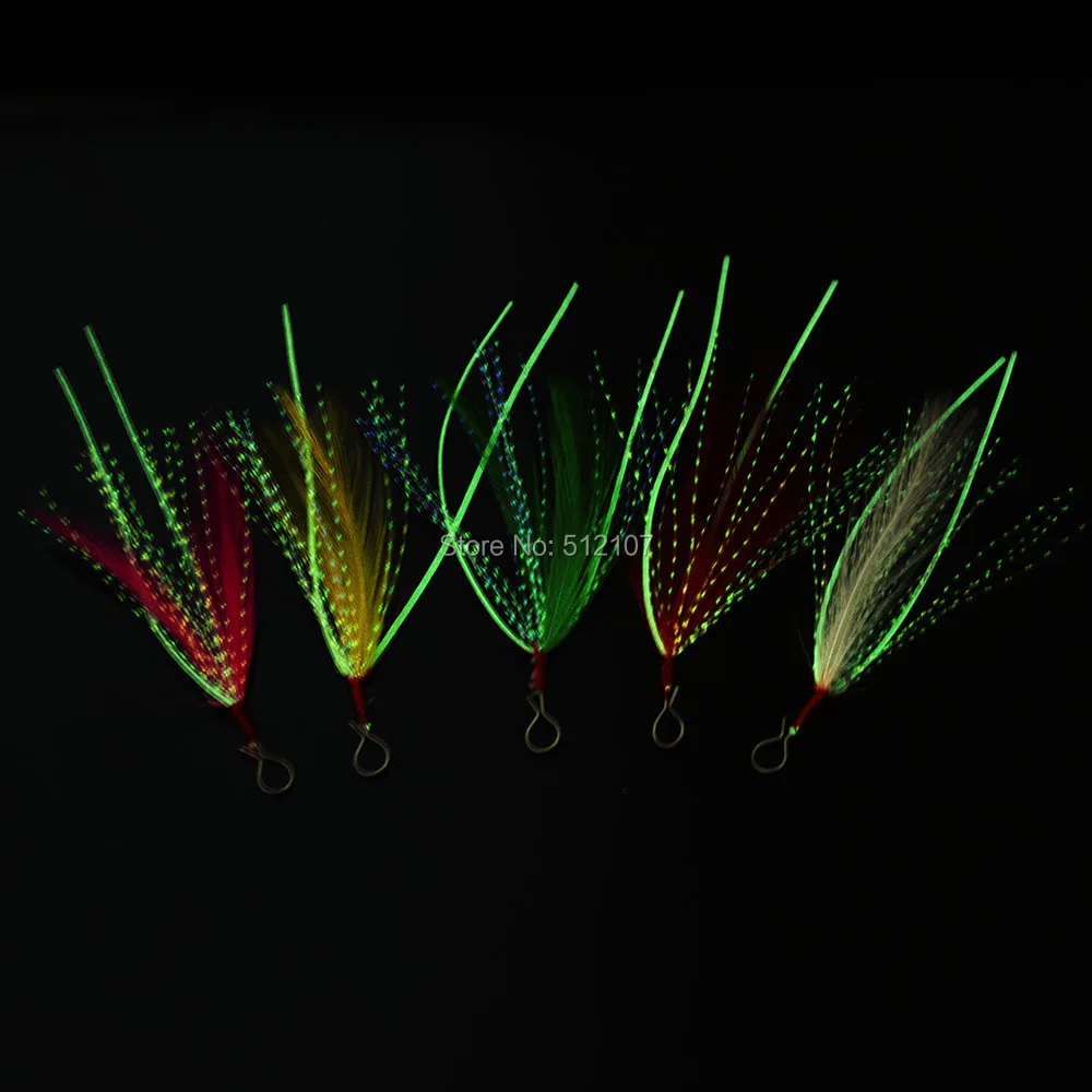 20 шт. перо со светящимся хвостом юбки вспомогательный крючок для жестких