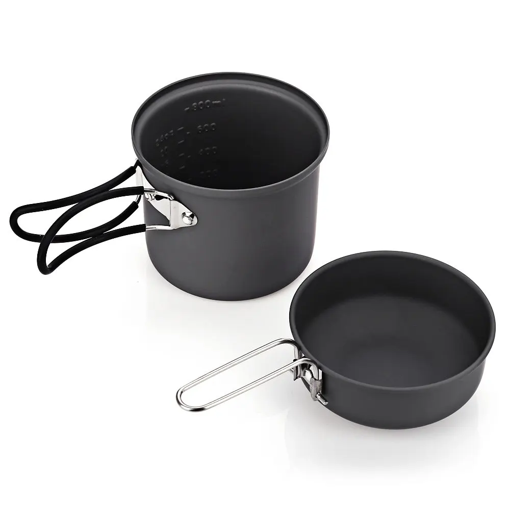 ALOCS CW - C01 Tableware Portable 1-2 Person 7pcs Camping Stove Cook Set With Pot Bowl Alcohol For Outdoor Hiking Picnic | Спорт и