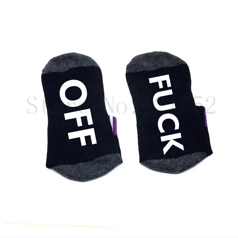 Носки; одежда с надписью; с принтом; F# K OFF; хлопковые эластичные удобные носки унисекс