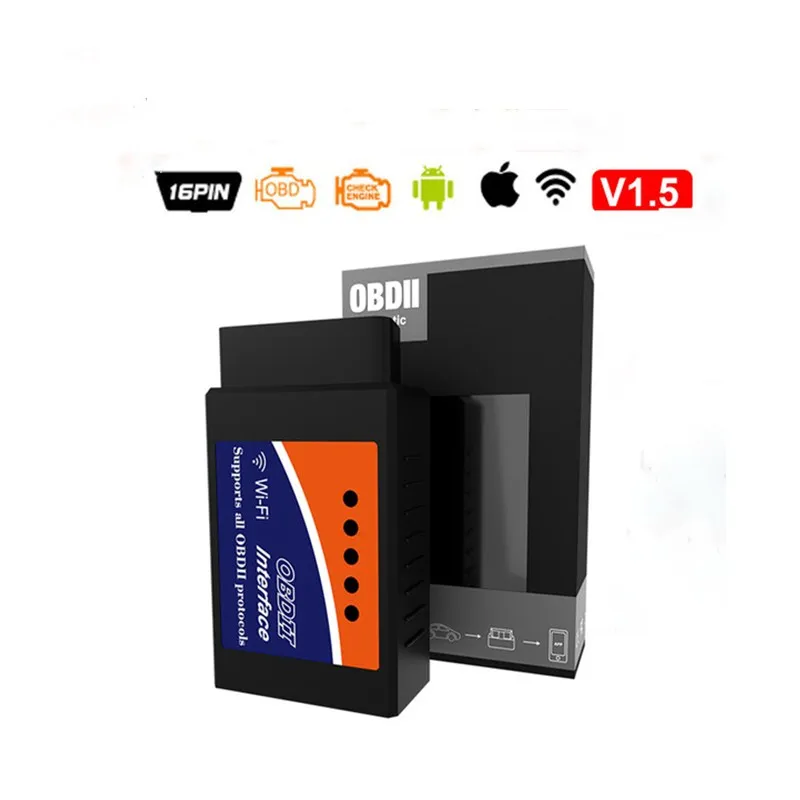 WIFI 327 V1.5 OBD2 ELM327 1.5 Bluetooth/WIFI V1.5/V1.2 for Android/iSO/PC Car Diagnostic Tool OBD2 Code Reader Scanner with PIC18F25K80 Chip - Цвет: WIFI 327 V1.5