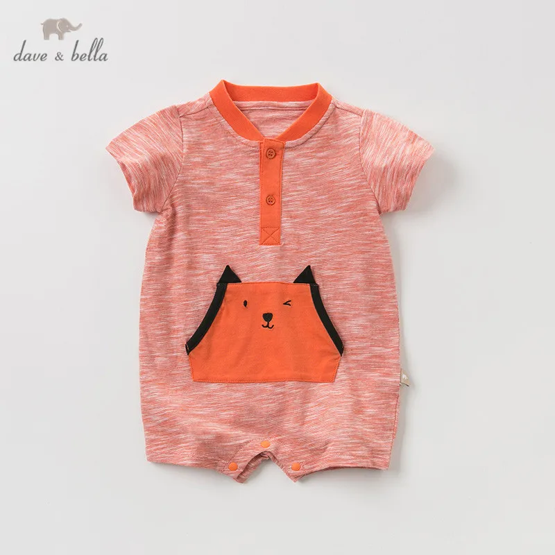 DBW10383 dave bella summer new born baby unisex short sleeve romper infant toddler jumpsuit children boutique 1 piece |