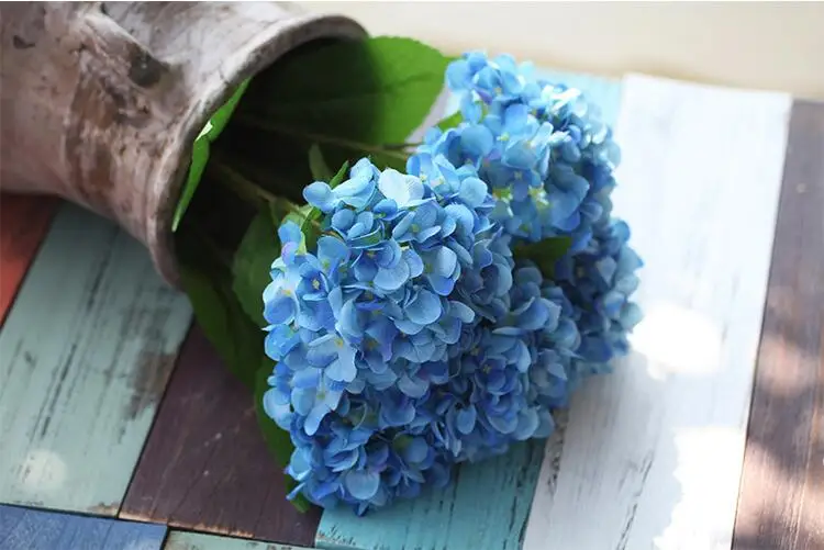 royal blue Высокое качество большая Гортензия поддельный цветок шелк искусственный Орхидея для украшения для домашнего праздника белый свадебный букет цветов Фотография реквизит - Цвет: royal blue