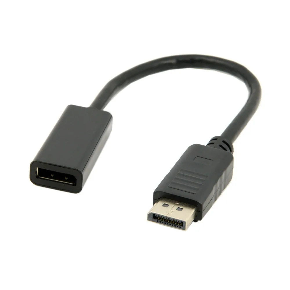 DP displayport male to female extension cable 20cm black color