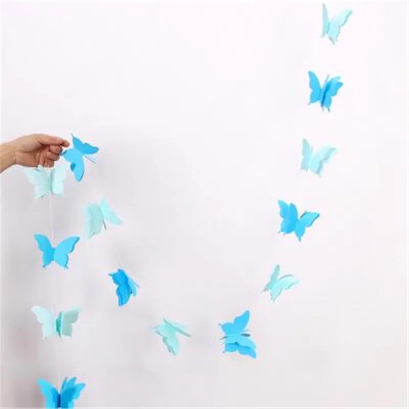 1 шт. 2 8 м бумажные шары бабочки гирлянды цветные рождественские баннеры для