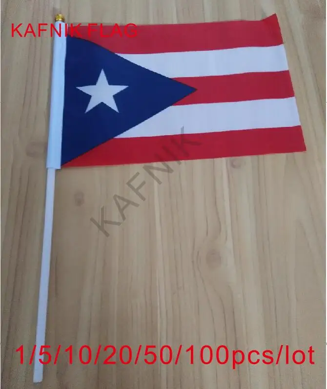 

KAFNIK ,10/20/50/100pcs Puerto Rico hand waving flag - wholesale 200 country hand flag , Free shipping