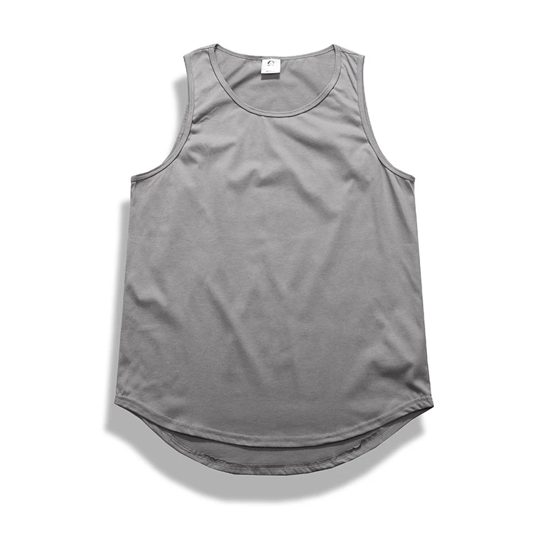 6162 light grey 10 цветов Летняя мужская Удлиненная майка без рукавов, топы kanye west, одежда оверсайз, бодибилдинг, майка для фитнеса - Цвет: 6162 light grey