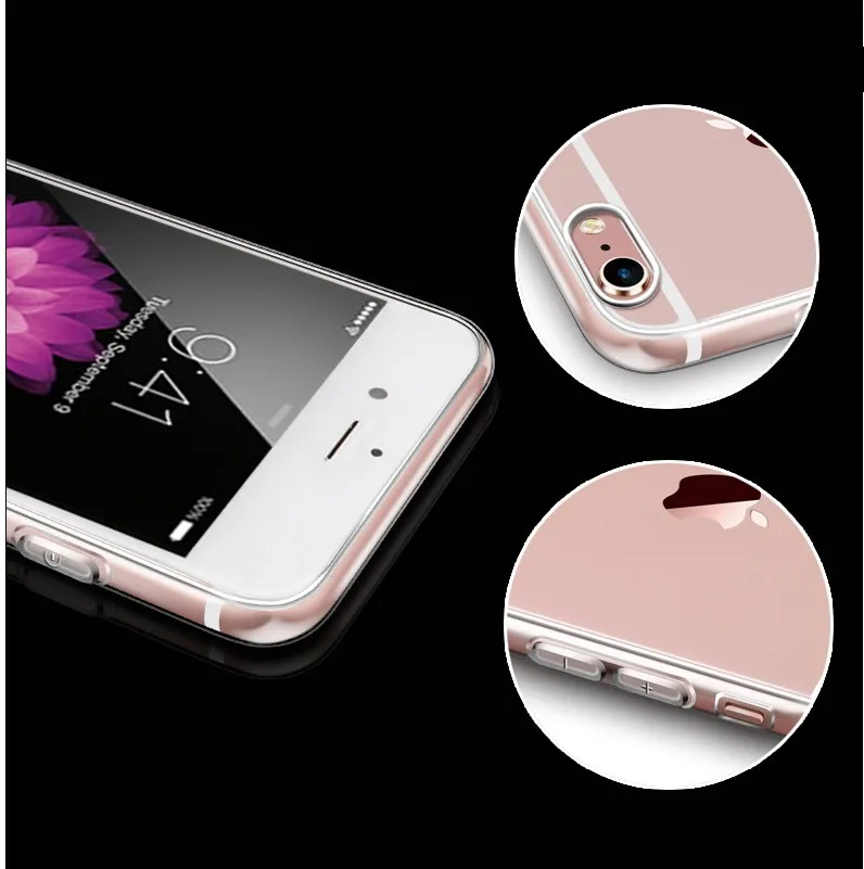 Роскошный мягкий прозрачный ТПУ чехол для телефона iPhone 7 силиконовый 360 Защитный 6