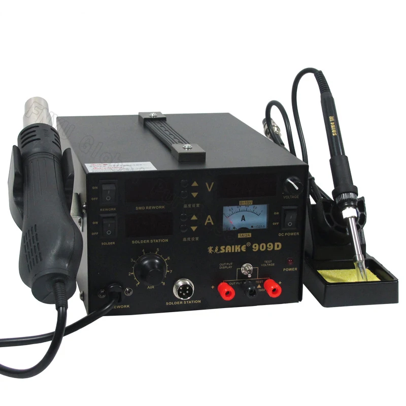 SAIKE 909D паяльная станция Тепловая пушка паяльная станция мощность многофункциональный 3 в 1 постоянная температура паяльник
