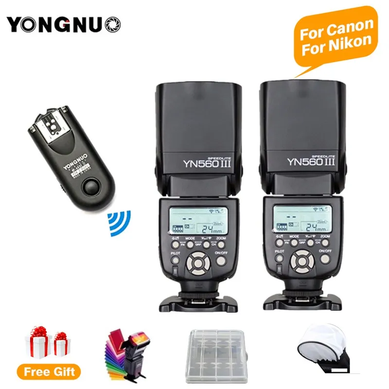 Беспроводная вспышка YONGNUO YN560III YN560 III 2 4 ГГц Вспышка Speedlite Speedlight с фотовспышкой speedii
