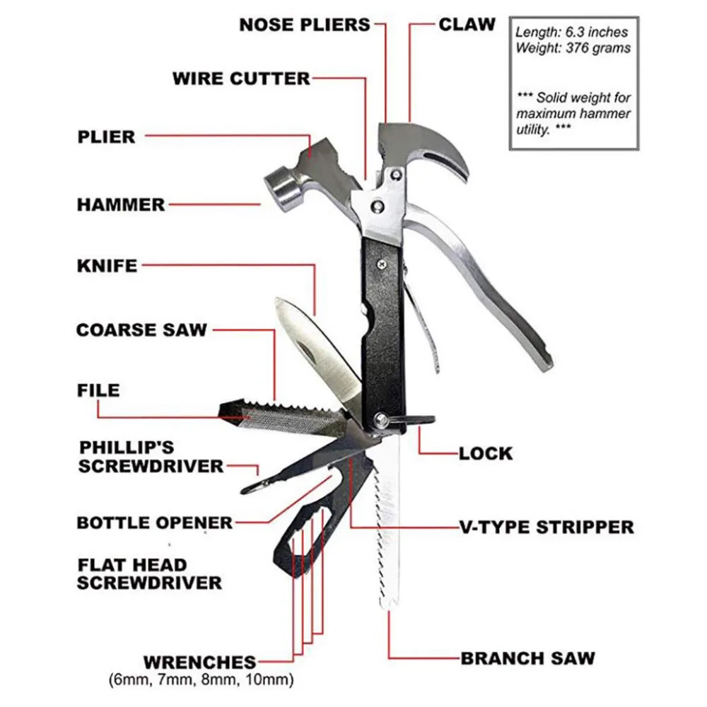 Bicycle Repair Tool 18 Tools In One Hammer Screwdriver Knife Worth Of The Palm Multi-function #4D18 | Спорт и развлечения
