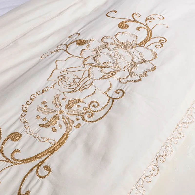 queen King size 4/6 шт. элитное постельное белье Комплект постельного белья из шелка и сатина жаккардовое постельное белье, покрывало на кровать, простыни постельное покрывало