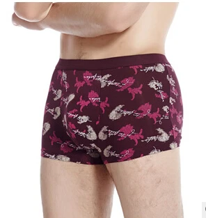 2015 New Arrival Print Male Boxer Fiber Cueca Middle Waist Men XL XXL Mens Underwear Hight Quality Calzoncillos Marca | Мужская одежда