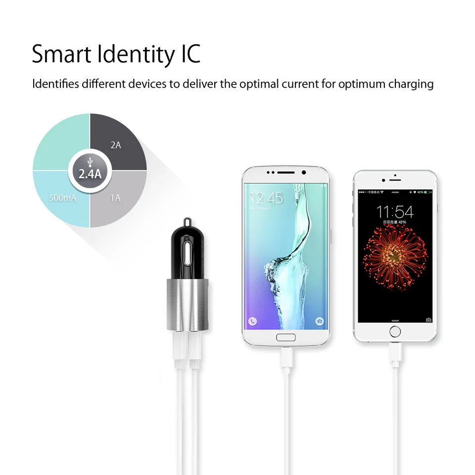 NTONPOWER мини Портативный Универсальный Переходник USB для зарядки в машине DC 12 V-24 V Dual Порты 3A для смартфонов iPhone/samsung/Xiaomi/iPad