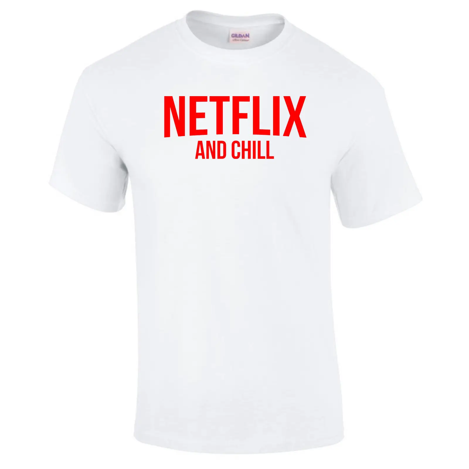 Netflix And Chill забавная шутка трендовая Высококачественная футболка до 5XL новые
