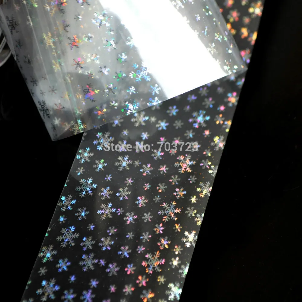 DIY Beauty Nails Shine Silver Laser Snow Art Transfer Craft Foil наклейки для кончиков ногтей GL81 | Красота и
