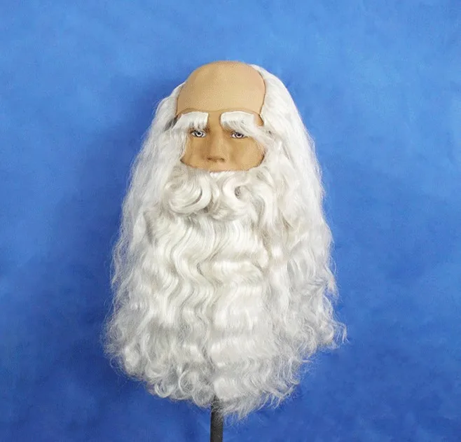 40 см в длину Рождественский дед Мороз Длинные украшения для волос с белой бородой