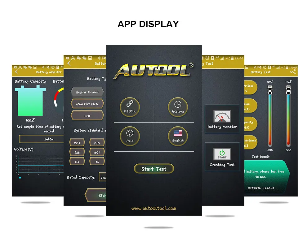 Autool BT BOX Bluetooth автомобильная батарея тест er для Android IOS Телефон Автомобильный аккумулятор Зарядка тест на проворот коленвала Анализатор диагностический