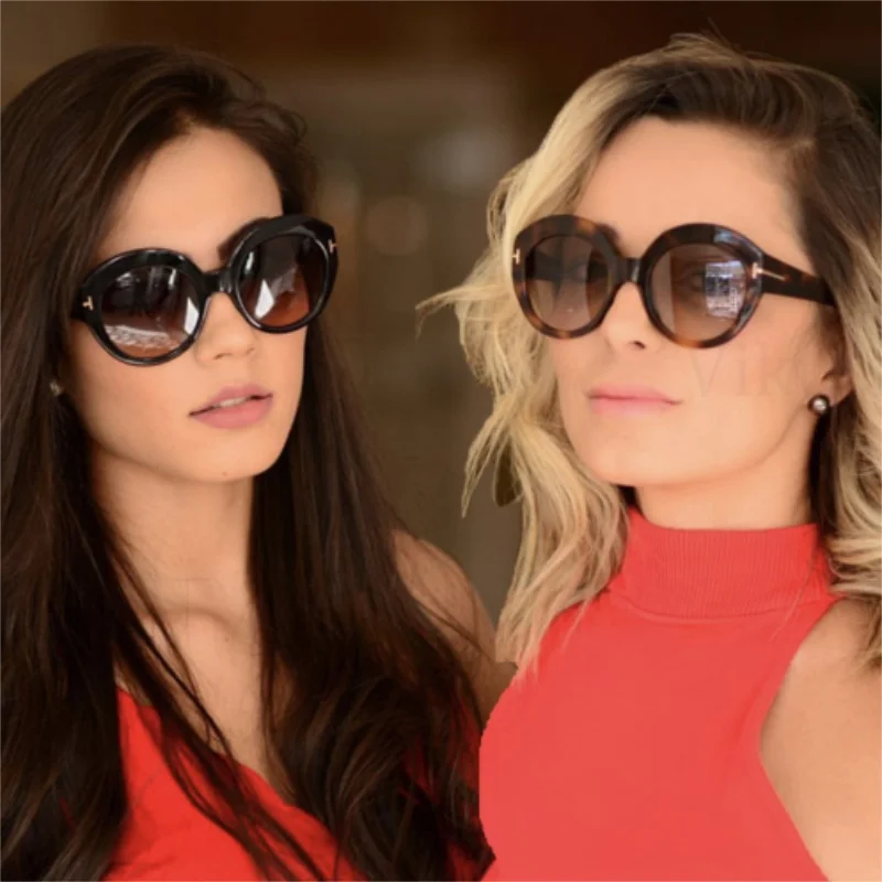 Модные брендовые солнцезащитные очки женские винтажные круглые трендовые