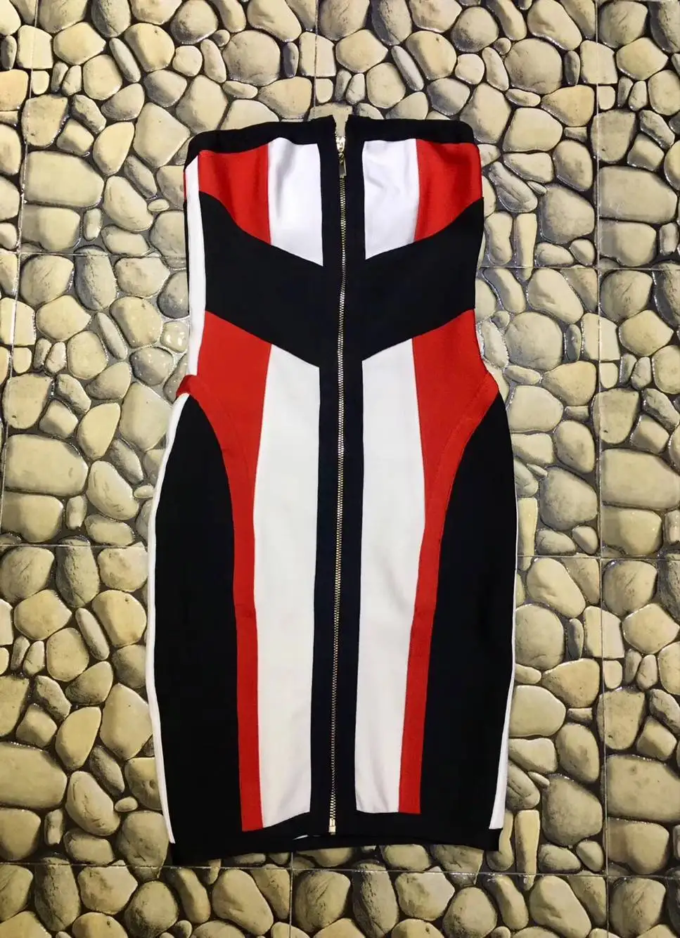 Высококачественное сексуальное женское платье без бретелек в стиле пэчворк из