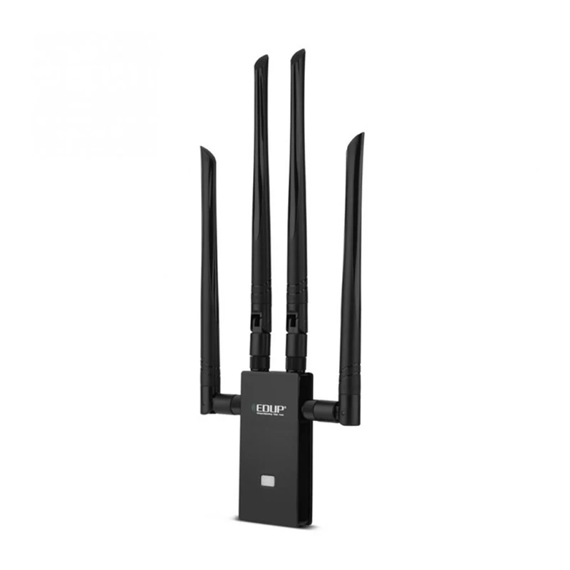 Black Edup 5 ГГц и 2,4G Usb Wifi адаптер 1300 Мбит/с 802,11 Wifi приемник двухдиапазонный 4 антенны Usb 3,0 Ethernet адаптер для настольного ноутбука - Цвет: Black