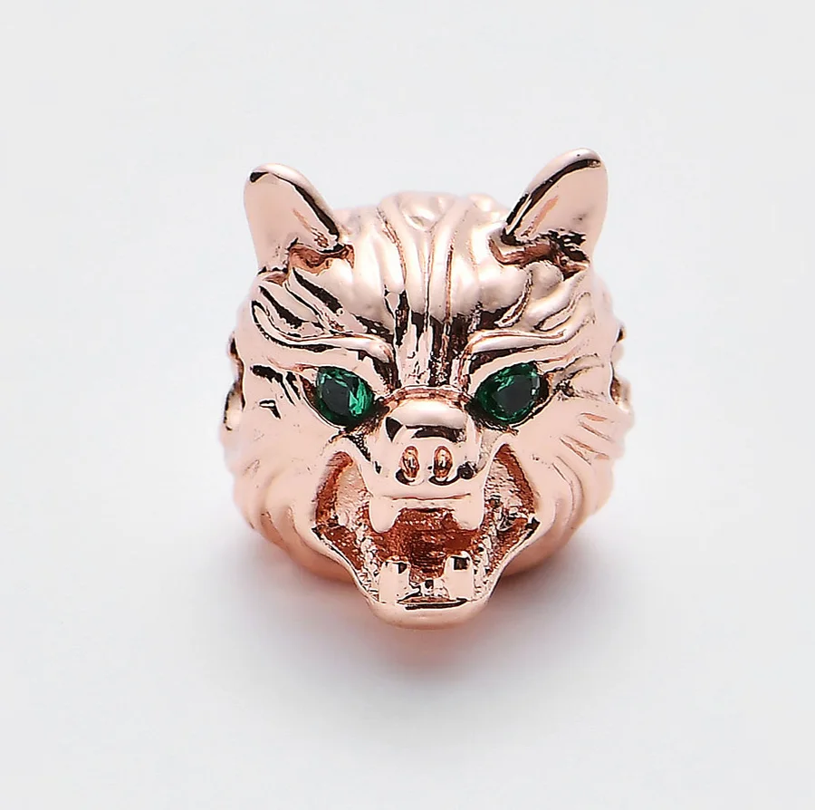 Отверстие 2 мм свирепые бусины волка для изготовления ювелирных изделий золото