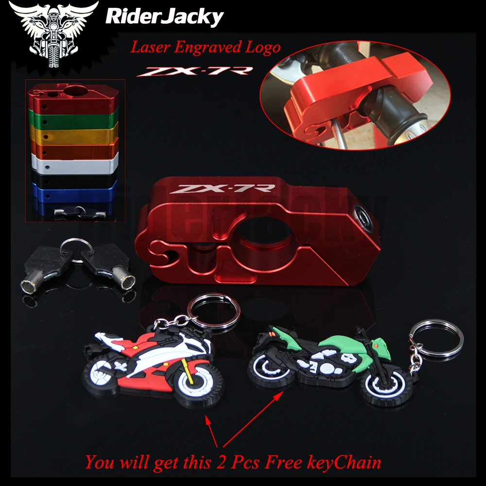 

RiderJacky Brake Clutch Security Safety Theft Protection Motorcycle Handlebar Lock For kawasaki ZX7R/ZX7RR 1989-2003 2001 2002