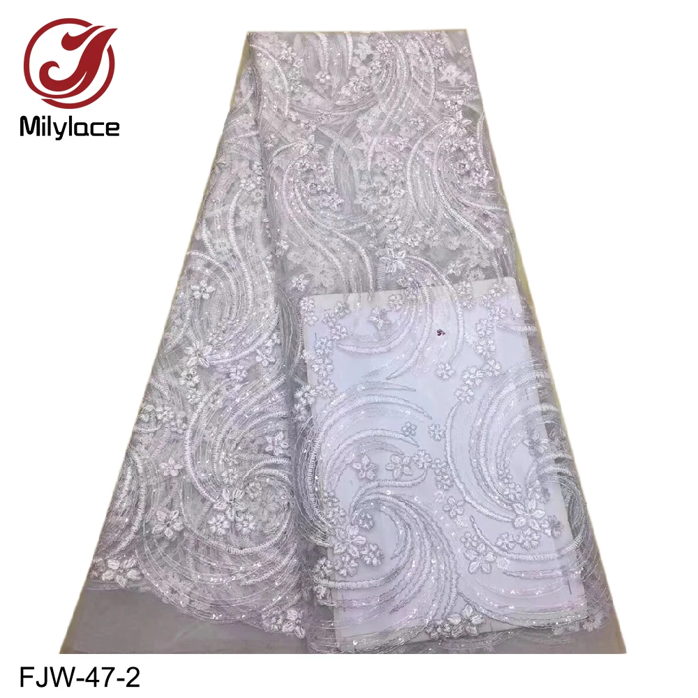 Африканская кружевная ткань 2019 Высококачественная с вышитыми блестками