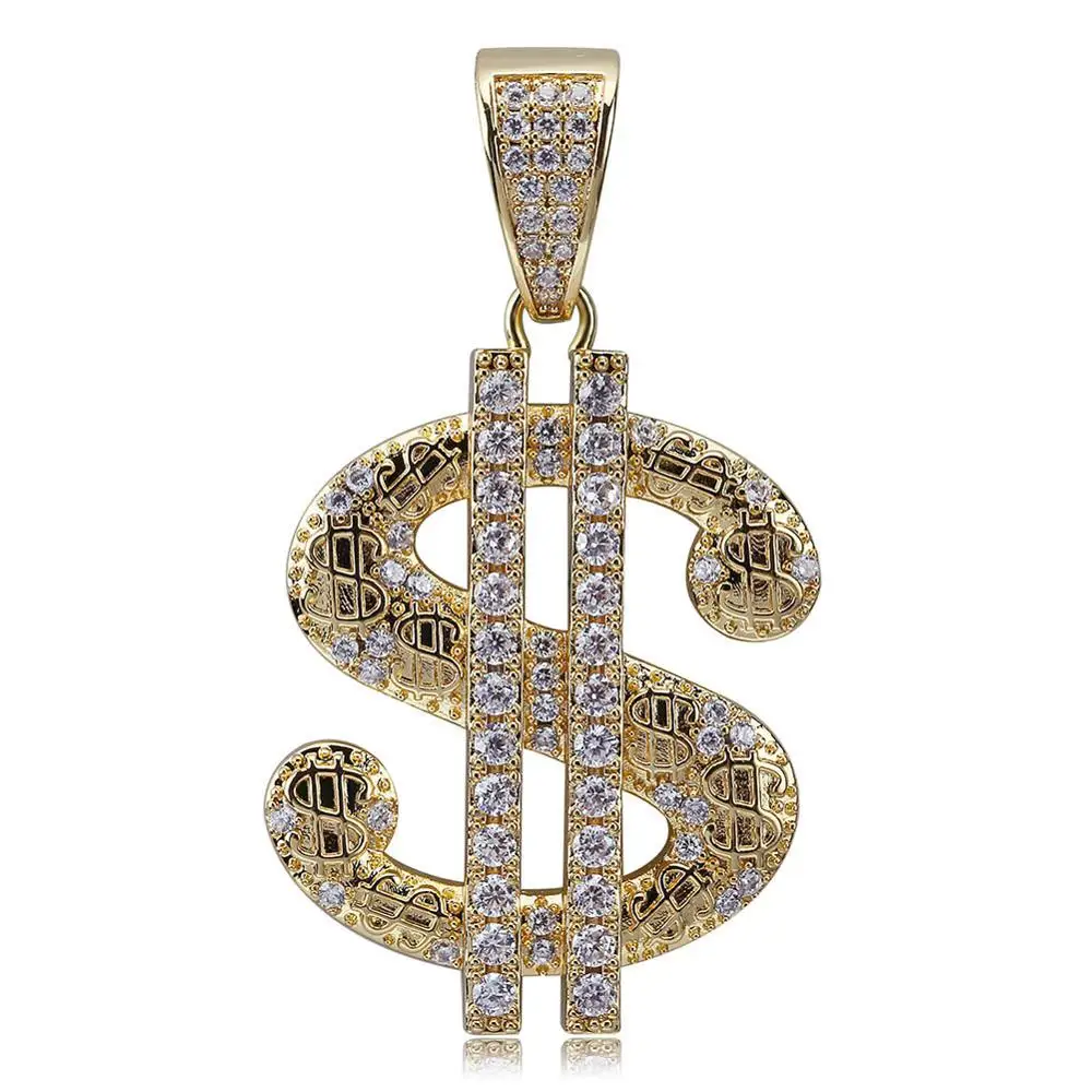 Gold TOPGRILLZ, новинка, ожерелье с подвеской в виде буквы доллара, Мужская цепочка в стиле хип-хоп/панк, ювелирные изделия золотого и серебряного цвета, ожерелья в подарок - Окраска металла: Gold