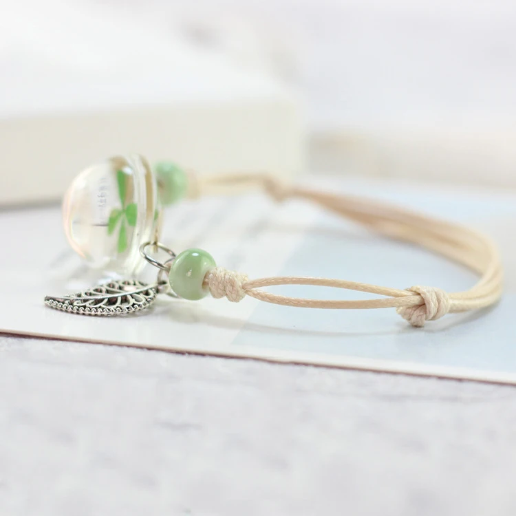 1 шт. новые регулируемые сушеные цветы образцы растений браслет шар Одуванчик по