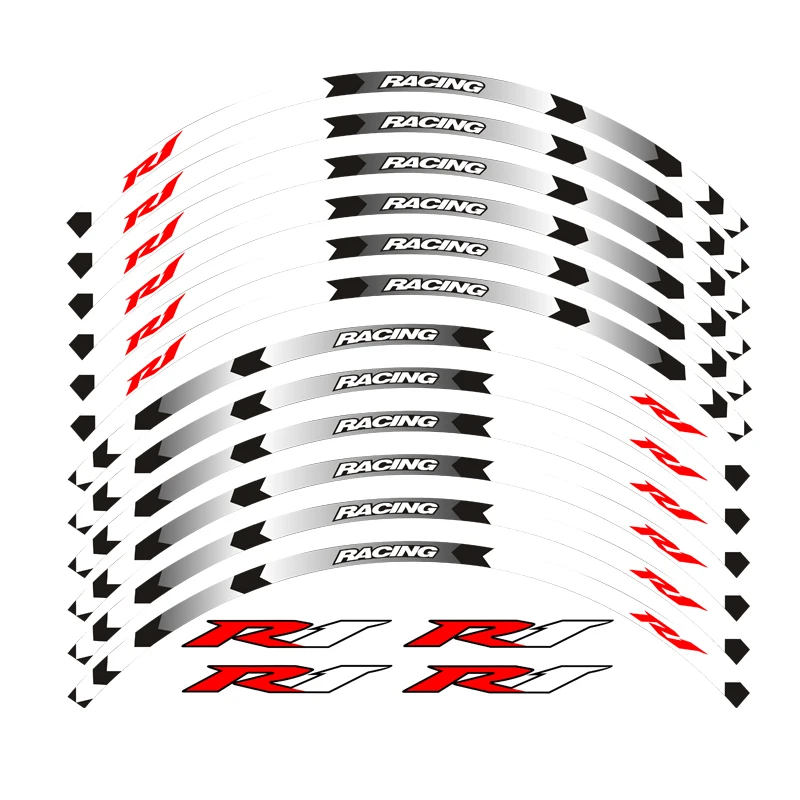High quality 7 color for YAMAHA YZF R1 motorcycle 17inch wheel decals Reflective stickers rim stripes | Автомобили и мотоциклы