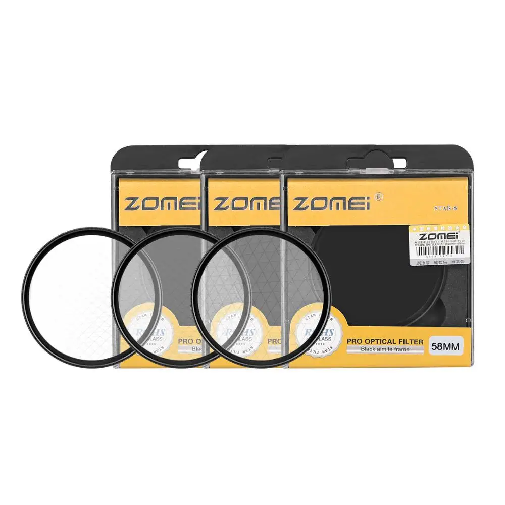 

ZOMEI High Quality 40.5/49/52 /58 /67 /72 /77/ 82 mm star-effect starburst Lens +6 pointed Camera filter