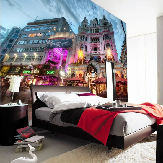 KTV large mural European architecture bar cafe lounge living room bedroom TV backdrop wallpaper 3d|wallpaper green|tv tabletv digital photo frame |