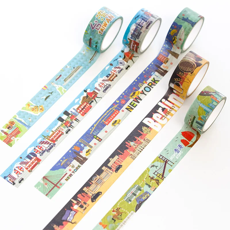 Известный мир город Примечания винтажная Васи Маскировочная лента клейкая