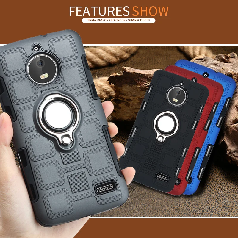 Роскошный чехол с магнитным кольцом и подставкой для Motorola Moto E4 Plus G5 G6 телефона на